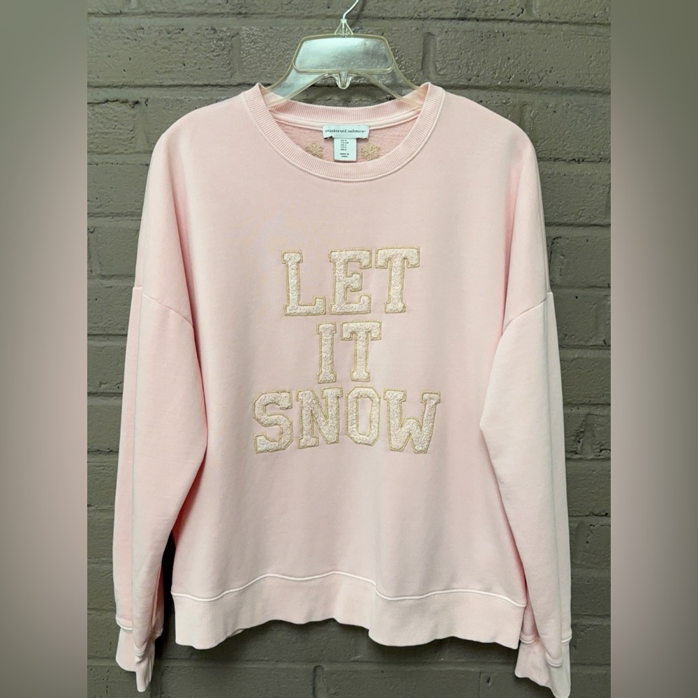 Cupcakes & Cashmere Pink 'Let It Snow' Sweatshirt